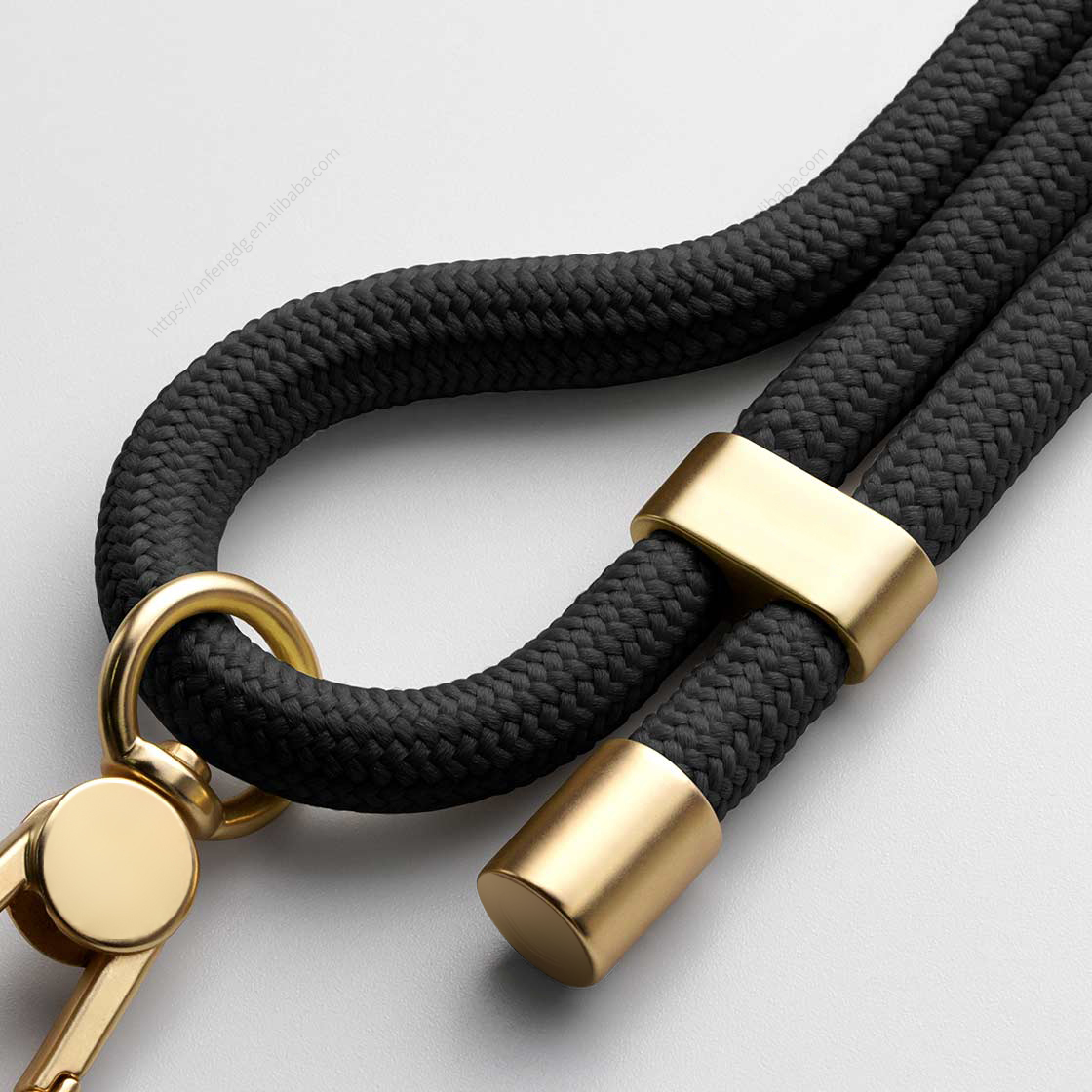 Braided Rope Crossbody Strap in Black